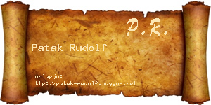 Patak Rudolf névjegykártya