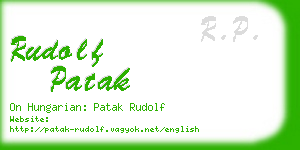 rudolf patak business card